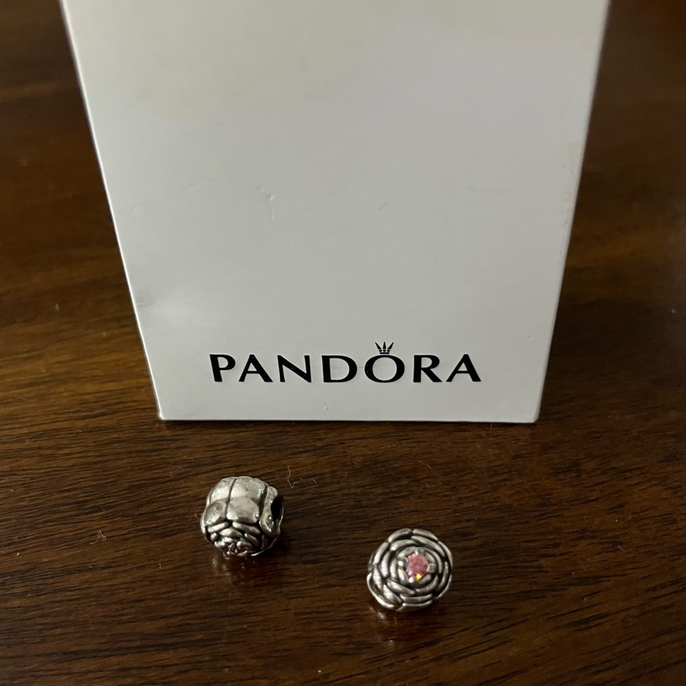 Pandora Silver and Pink Charm Duo